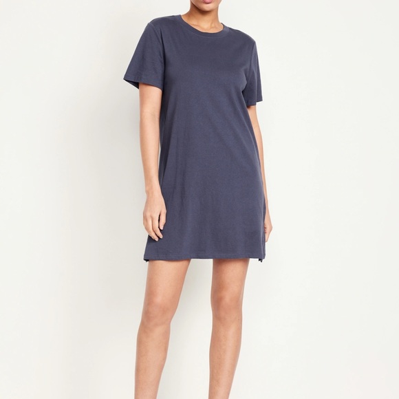 NWT OLD NAVY Crew-Neck Mini T-Shirt Dress Color: Volcanic Glass - Picture 2 of 7